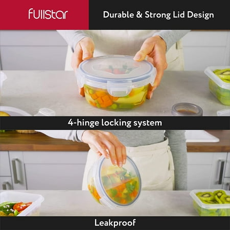 Fullstar 50 pcs Meal Prep Container, Airtight Plastic Food Storage Containers Set