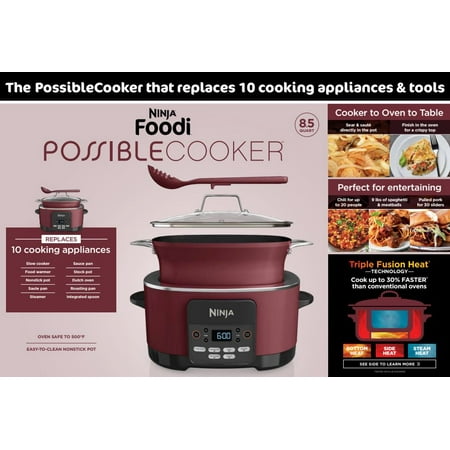 Ninja Foodi Possible Cooker 8.5qt Multi-Cooker, Cherry Tarte, MC1000WM, Red