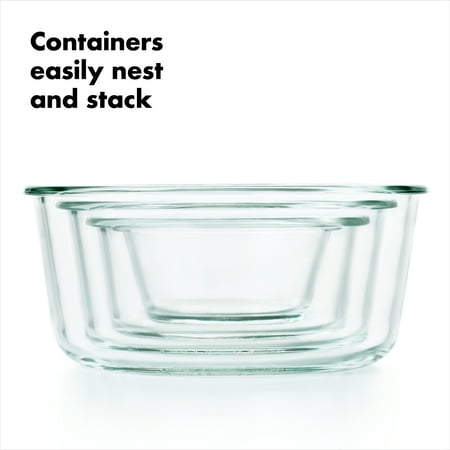 OXO Softworks Smart Seal 8 Cup Glass Rectangle Container