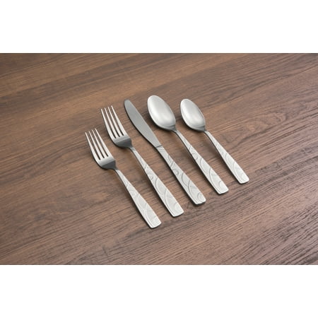 Cambridge Roam Sand 45-Piece Stainless Steel Flatware Set & Hostess Set (Service for 8)