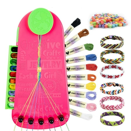 Jaawind Friendship Bracelets Making Kit for Girls, DIY Arts and Crafts for Kids Ages 6-12, Making Kit with 20 Pre-Cut Threads and Accessories, Birthday Christmas Gifts for Kids