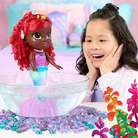 Disney Junior Splash & Glow Ariel Lights and Sounds 11.5-inch Doll and Accessories, 5-pieces, Kids Toys for Ages 3 up