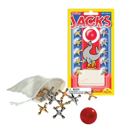 Schylling Old Fashioned Metal Jacks & Rubber Ball Game, Novelty & Gag Toys for Children Ages 6+