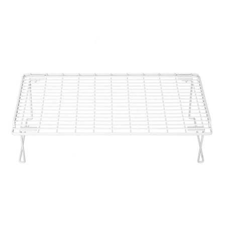 Mainstays Adult Metal Kitchen Pantry Organization Wire Stacking Single Shelf, 22"x10"x7", White