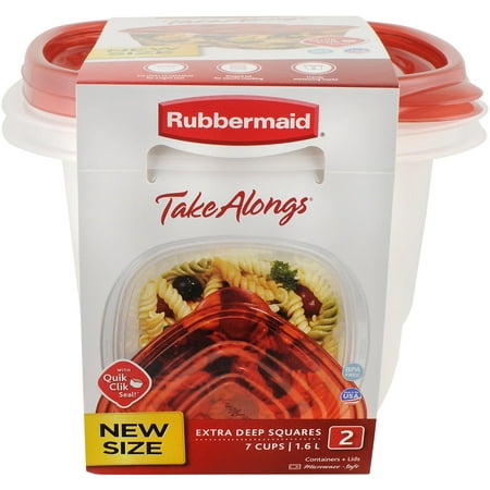 Rubbermaid TakeAlongs Food Storage Containers (Set of 2) 7 Cups Squares