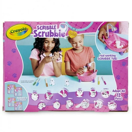 Crayola Scribble Scrubbie Pets Scrub Tub, School Supplies, Animal Toys, Gifts, Beginner Unisex Child