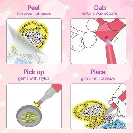 HOLARAY 15Pcs Gem Art and Crafts Kits for Kids,5D Diamond Art Painting Keychains Kits for Kids Ages 6-12