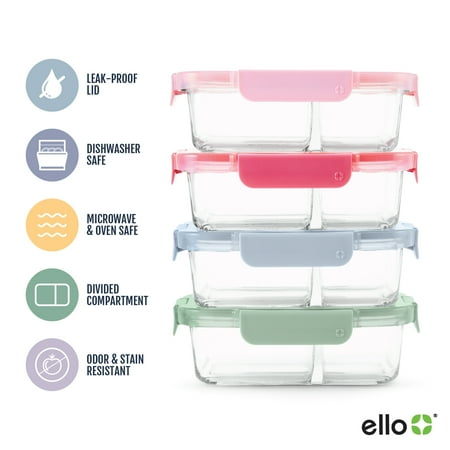 Ello Clear Glass Microwave Safe Food Storage Container