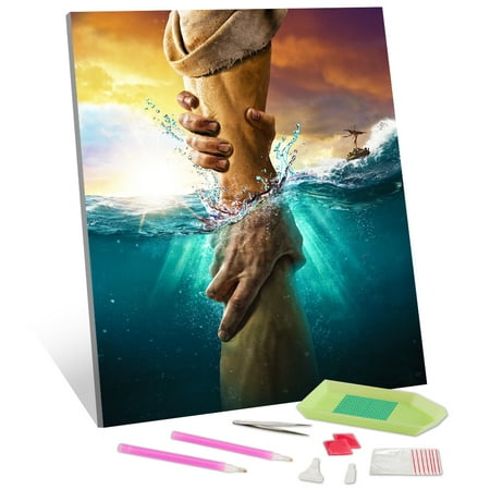 TISHIRON Diamond Art Painting Kits,12x16 inch 5D DIY Christian Jesus Belief Diamond Art Crafts Kit for Home Wall Decor Gift