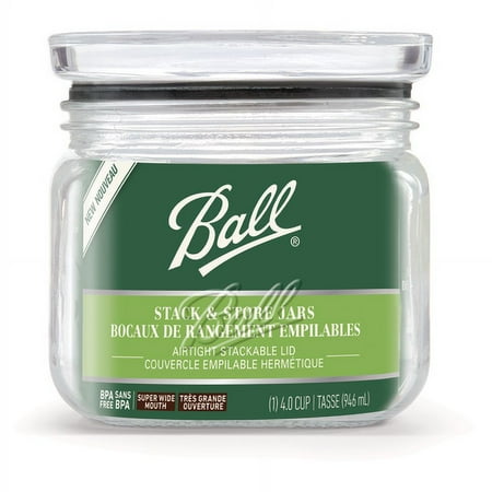 Ball? Stack & Store Quart Jar (4 Cups/32 oz.), Glass Storage Jar, 1 Qt.