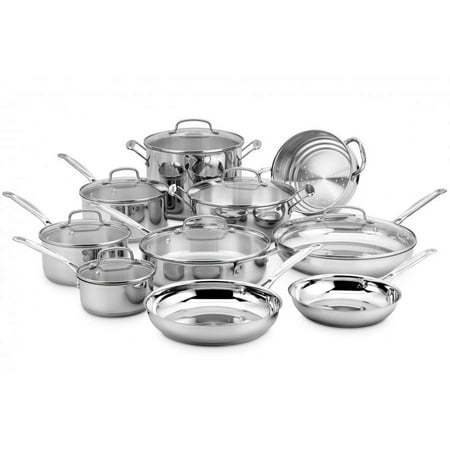 Cuisinart 17 Pieces Stainless Steel Cookware Set, Multiple