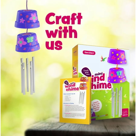 Create & Paint a Mini Wind Chime Making Kit - Arts and Crafts Gift for Girls & Boys Ages 4 5 6 7 8 9 10 -12 - Birthday & Christmas Gifts for Kids - Kid Art & Craft Kits - DIY Stuff for Girl Age 4-12
