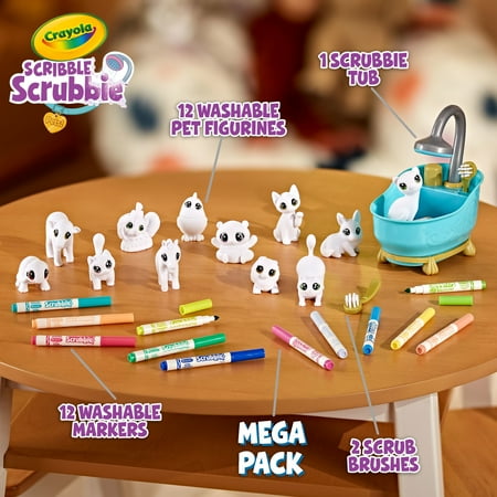 Crayola Scribble Scrubbie Pets Mega Set 2.0, Color & Wash Toys for Kids, Arts and Crafts, Kids Gifts, Ages 3+
