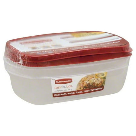 Rubbermaid EasyFindLids Food Storage Container Value Pack with Lids, 1-8.5 (2.0 Liter) Cup, 1-5.5 Cup (1.3 Liter)