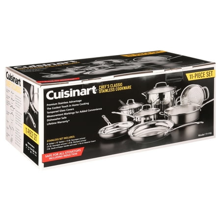 Cuisinart Chef's Classic Stainless Cookware 11 Piece Set, 77-11G