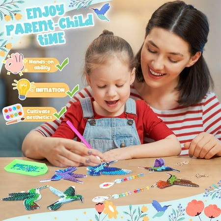 Diamond Art Craft Kits for Girls Ages 6 7 8 9 Gems Wind Chimes Kit for 7-8-9-10 Girls Kids Birthday Gifts Ideas for 6-7-8-9-10 Year Old Girls Arts and Crafts Kits for Kids