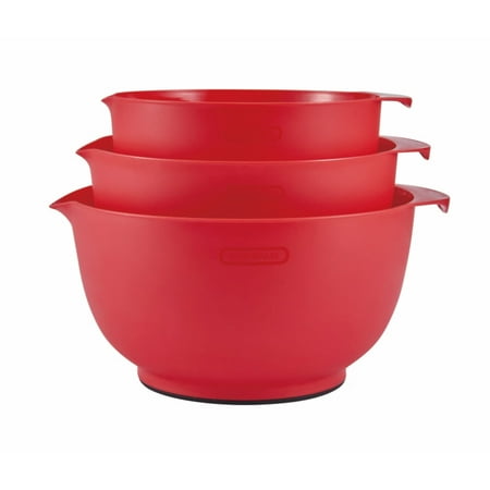 Farberware Pro 23 Piece Plastic Baking Set with Mixing Bowls, Red