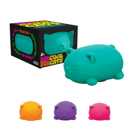 Nee Doh Cool Cats Squishy Fidget Ball, Novelty Toy, Multiple Colors, Children Ages 3+