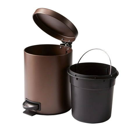 Better Homes & Gardens Bronze SS 1.3 Gallon Metal Bathroom Waste BasketBronze,