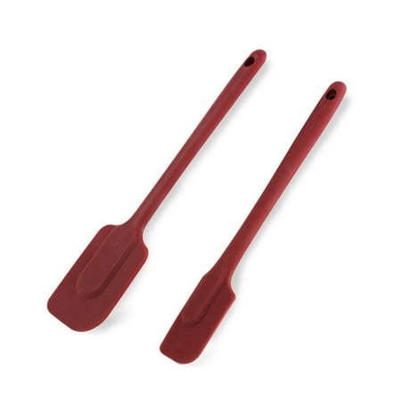 Farberware Professional 10 & 10.5 in Silicone Solid Kitchen Spatula Set Red