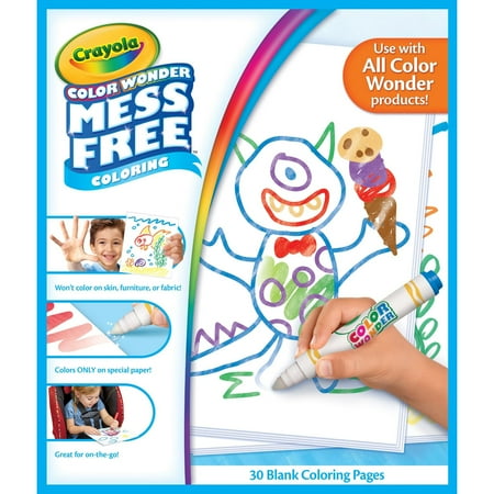 Crayola Color Wonder Mess Free Coloring Pages, Toddler Toys, 30 Blank Refill Pages, Beginner Unisex Child
