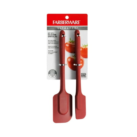 Farberware Professional 10 & 10.5 in Silicone Solid Kitchen Spatula Set Red