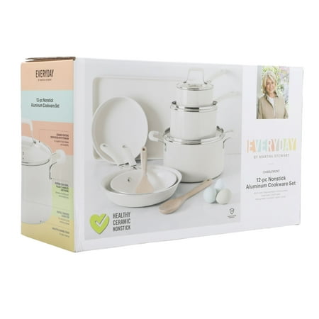 Martha Stewart Everyday Charlemont 12-Piece Linen Aluminum Cookware Set