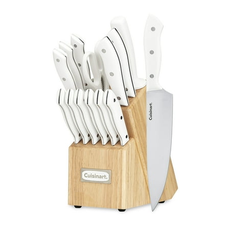 Cuisinart Classic 15pc White Triple Rivet Knife Block Set, CEW3R-15P3