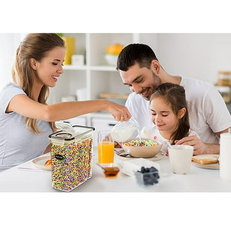 Kosbon Large Cereal Containers Storage Set, 4 Packs Dispenser Approx. 4L Fits Full Standard Size Cereal Box, Airtight Cereal Container Set, Large Plastic Storage Container