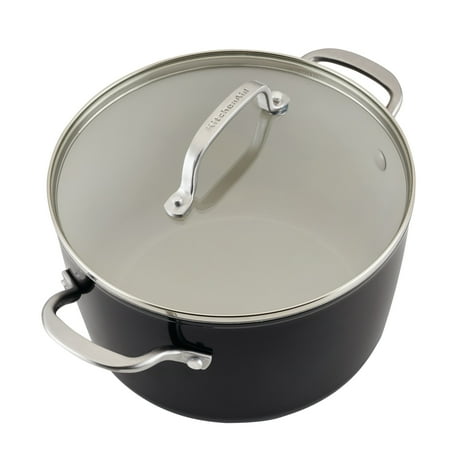 KitchenAid Ceramic Forged Aluminum Nonstick Cookware Set, 10 Piece, Onyx Black