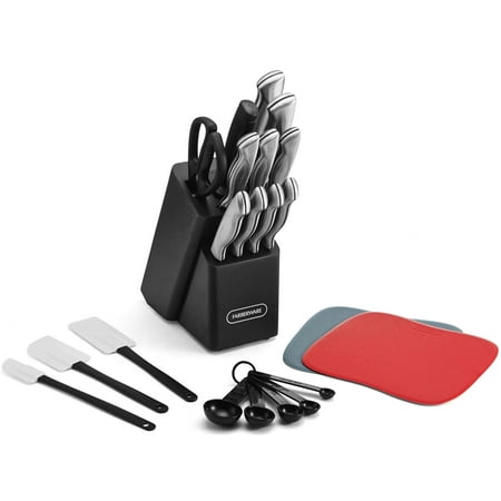 Farberware Classic 22 Piece Stamped Stainless Steel Knife Set and Utensil Set