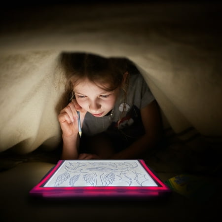 Crayola Pink Light-Up Tracing Pad with Tracing Sheets, Colored Pencils, and Graphite Pencil