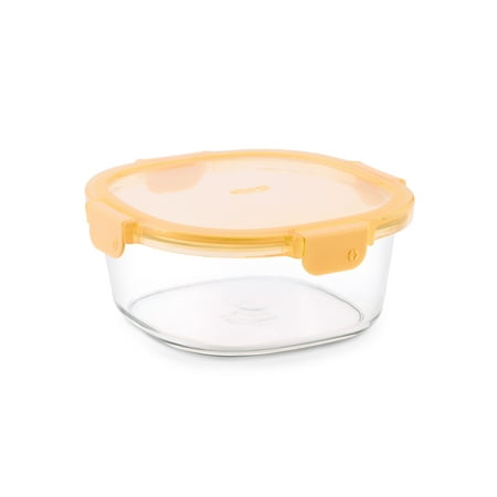 Ello Color Lock 7 Cup Round Glass Food Storage Container