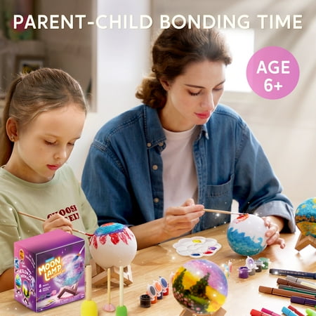 Joyfy DIY 3D Moon Lamp Painting Kit, Paint Your Own Moon light Arts and Crafts Kit for Kids 6 8 10 12, Birthday Christmas Gifts for Boys Girls