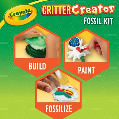 Crayola Metallic Clay Art Kit with Paints, Science Gifts for Kids, Fossil Molds, Bug Toys, Craft Set, Ages 7+