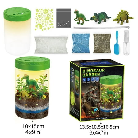 Light-Up Dinosaur Terrarium Kit for Kids, STEM Activities Science Kits, Educational Kids Craft Toys for Boys & Girls, Mini Gardening Gift, Arts and Crafts Toy for 4 5 6 7 8-12 Year Old Boy Girl Kids