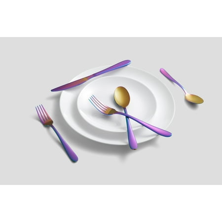 Cambridge Silversmiths Byram Rainbow Mirror 20-Piece Flatware Set, Service for 4