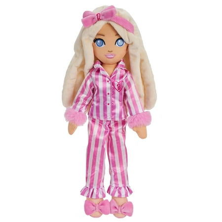 Sweet Dreams Barbie ?Malibu? Plush Soft Doll in Bedtime Outfit with Bow Headband, 13.5 Inch