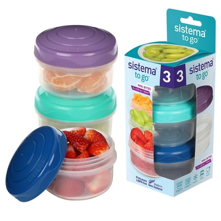 Sistema To Go Round Mini Bites 3-Pack (Colors May Vary)3.03" x 6.42",