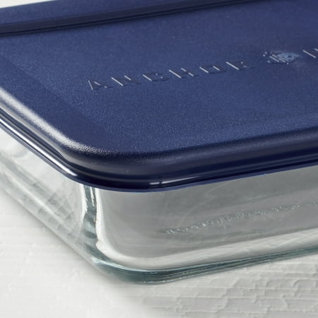 Anchor Hocking Glass Food Storage Containers with Lids, 3 Cup Rectangular, Set of 2