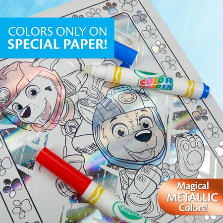 Crayola Paw Patrol Color Wonder Metallic Mess Free Coloring Set, 12 Pages, Gift, Beginner Child