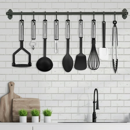 Lux Decor Collection 23 Piece Kitchen Utensils Set - Nylon and Stainless Steel Cooking Utensils Set - Black Utensil Kitchen Starter Set