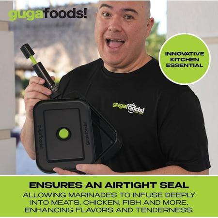 Guga Foods Vacuum Seal Marinade Set, Airtight Food Containers for Flavorful and Tender Meals