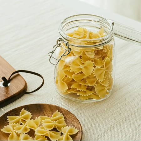 Mainstays Glass 38 oz Lock Lid Storage Jar Canister