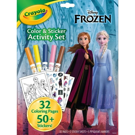 Crayola Frozen Color and Sticker Activity Set with Markers, Disney Frozen Coloring Book, Art Set, Frozen Gift for KidsOne Size, Multicolor,