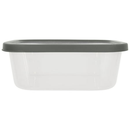 Mainstays Plastic Durable Food Storage Container Set, Gray, 6 PiecesGray,