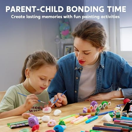 Joyfy Glow in the Dark Rock Painting Arts and Crafts Kit, Creative Fun for Kids Ages 6+