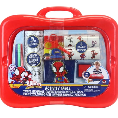 Spidey & Friends Kids Folding Activity Table, Red