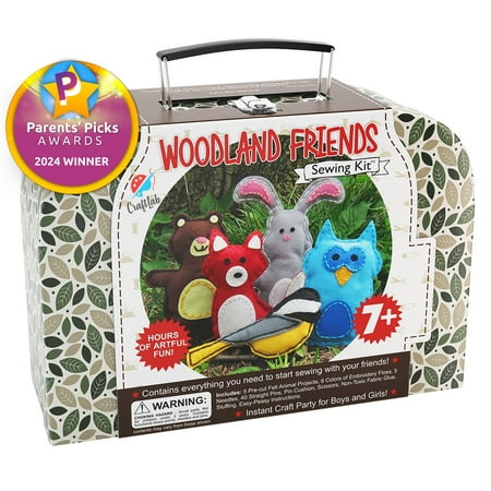 CraftLab Woodland Animals Kids Sewing Craft Kit, Educational Arts & Craft Gift for Boys and Girls Ages 8 to 12