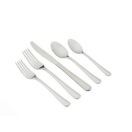 Mainstays Pearson 20 Piece Stainless Steel Flatware Set, Silver, Service for 4